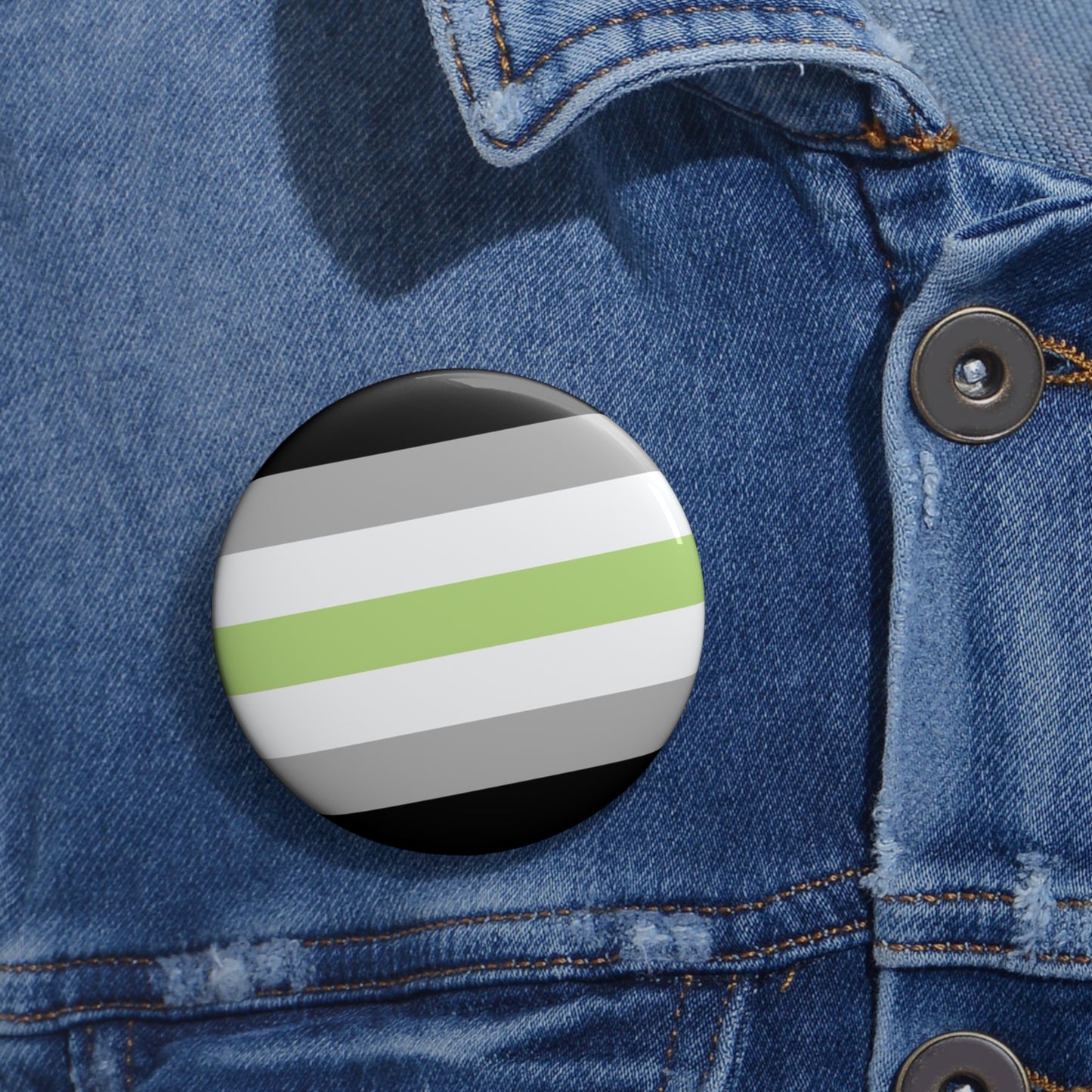 Agender Pride Flag Rainbow Pin Button