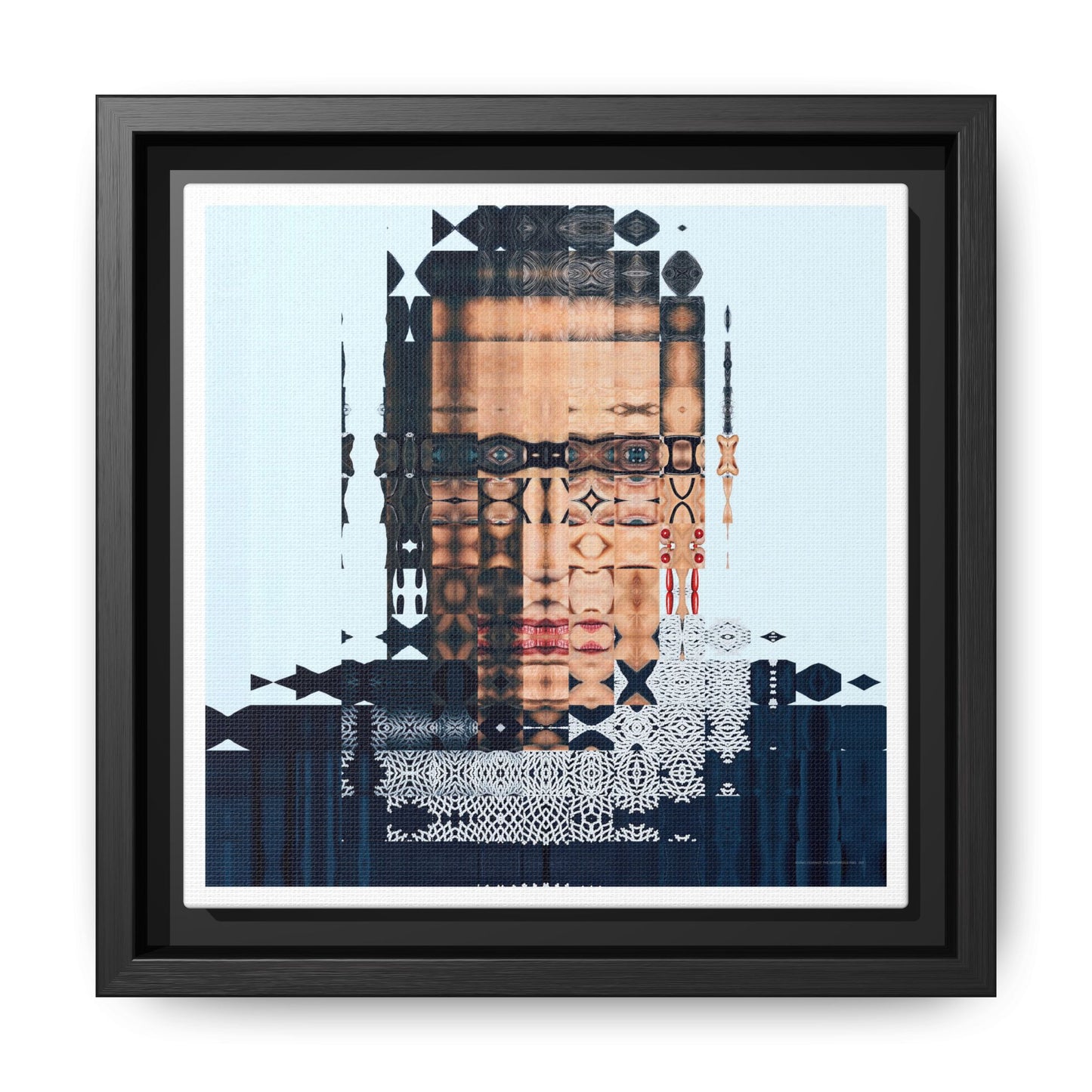 Iconic Feminist, The Notorious RBG, Ruth Bader Ginsburg Abstract Portrait Collage Art — Matte Canvas, Framed (Multi-color options)