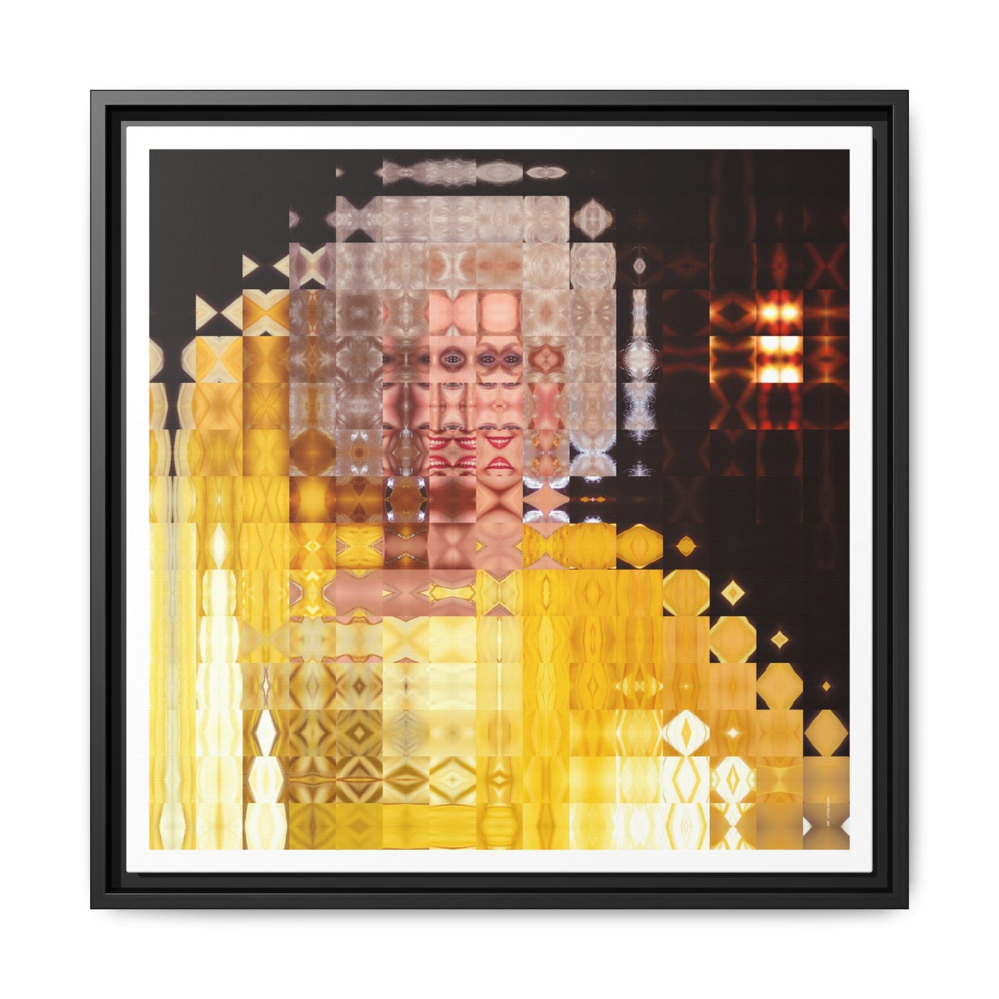 Disco Dolly Abstract Portrait Collage Art — Matte Canvas, Framed (Multi-color options)