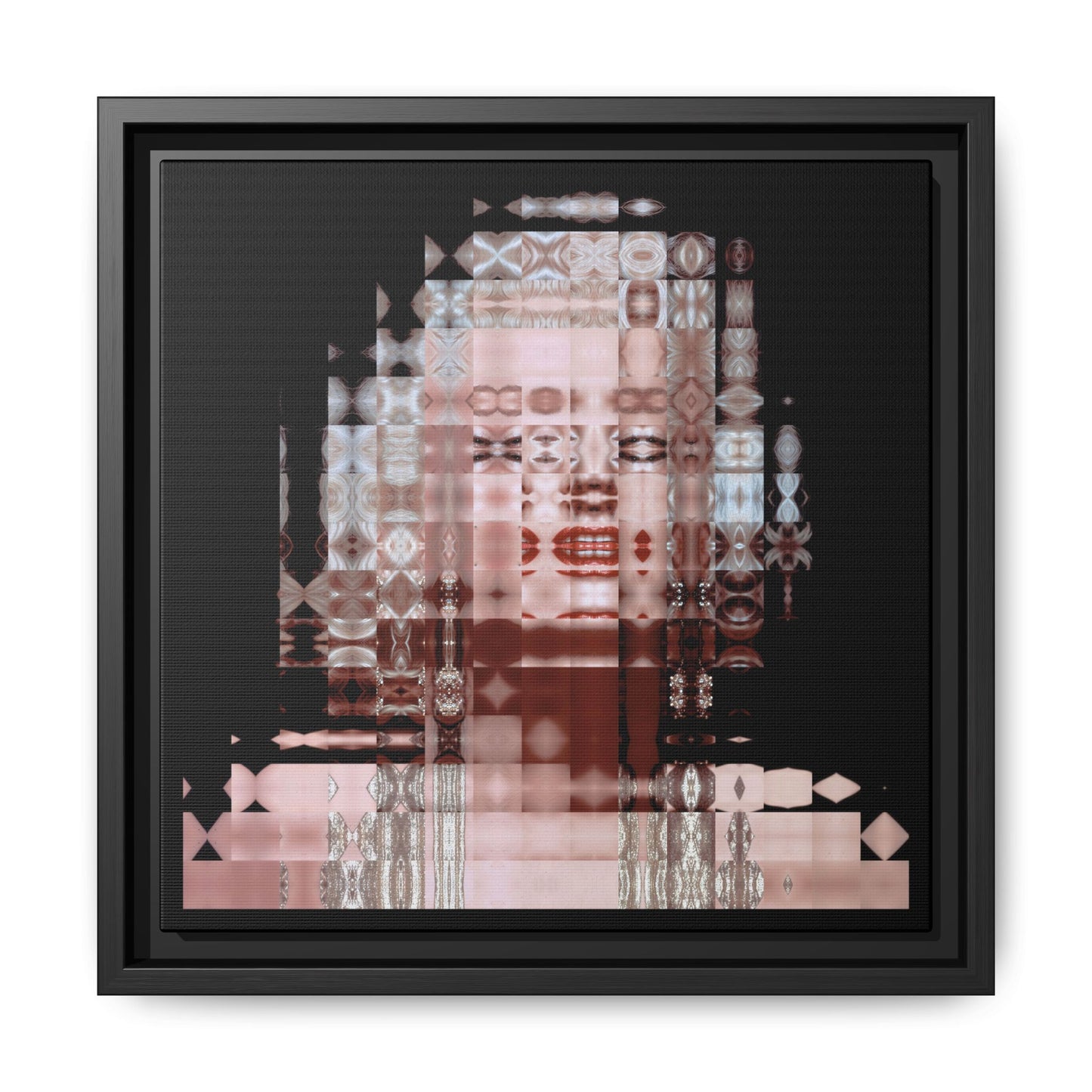 Iconic Movie Star Marilyn Monroe Abstract Portrait Collage Art — Matte Canvas, Framed (Multi-color options)