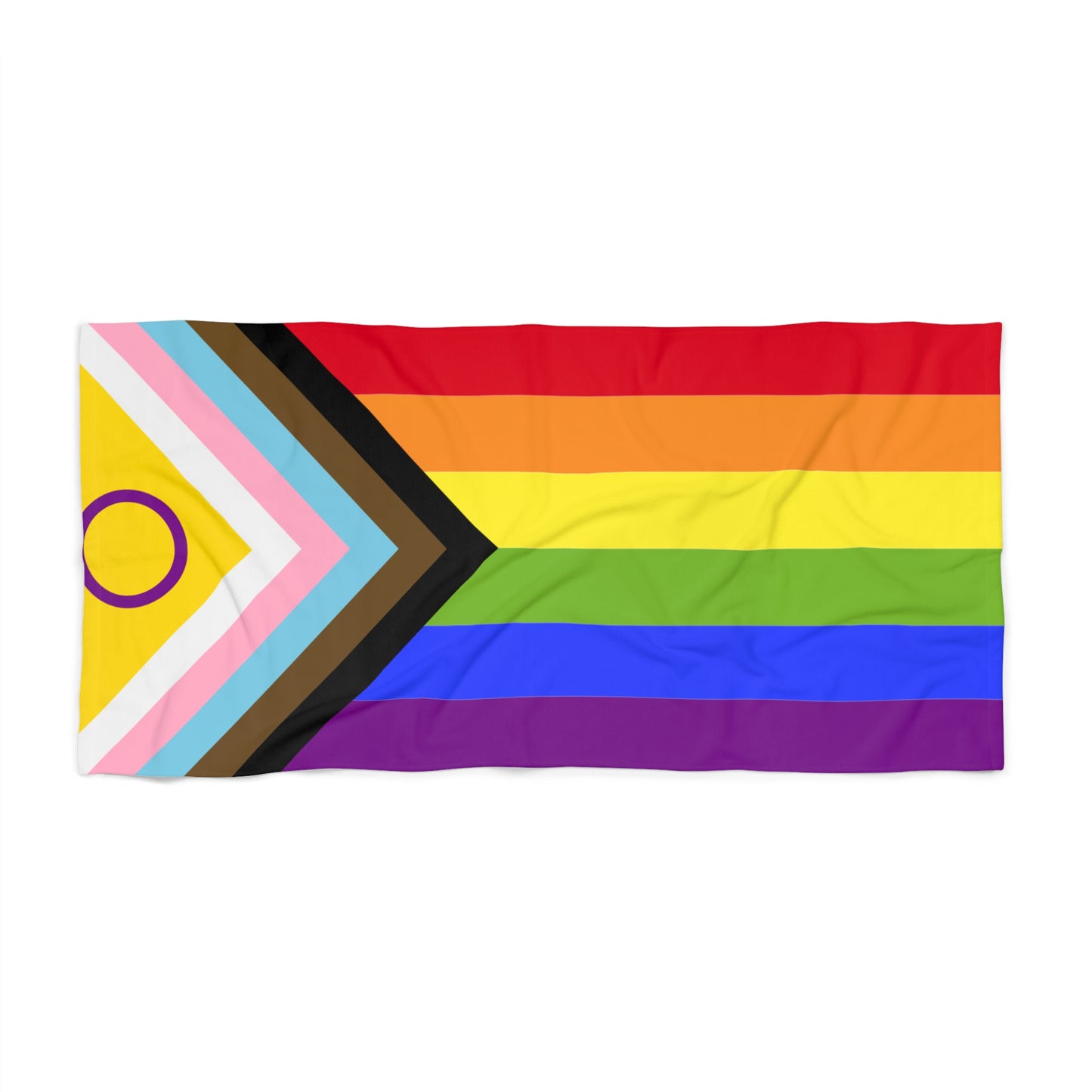 Intersex-Inclusive Progress Pride Flag Beach Towel - cheveron and intersex deco