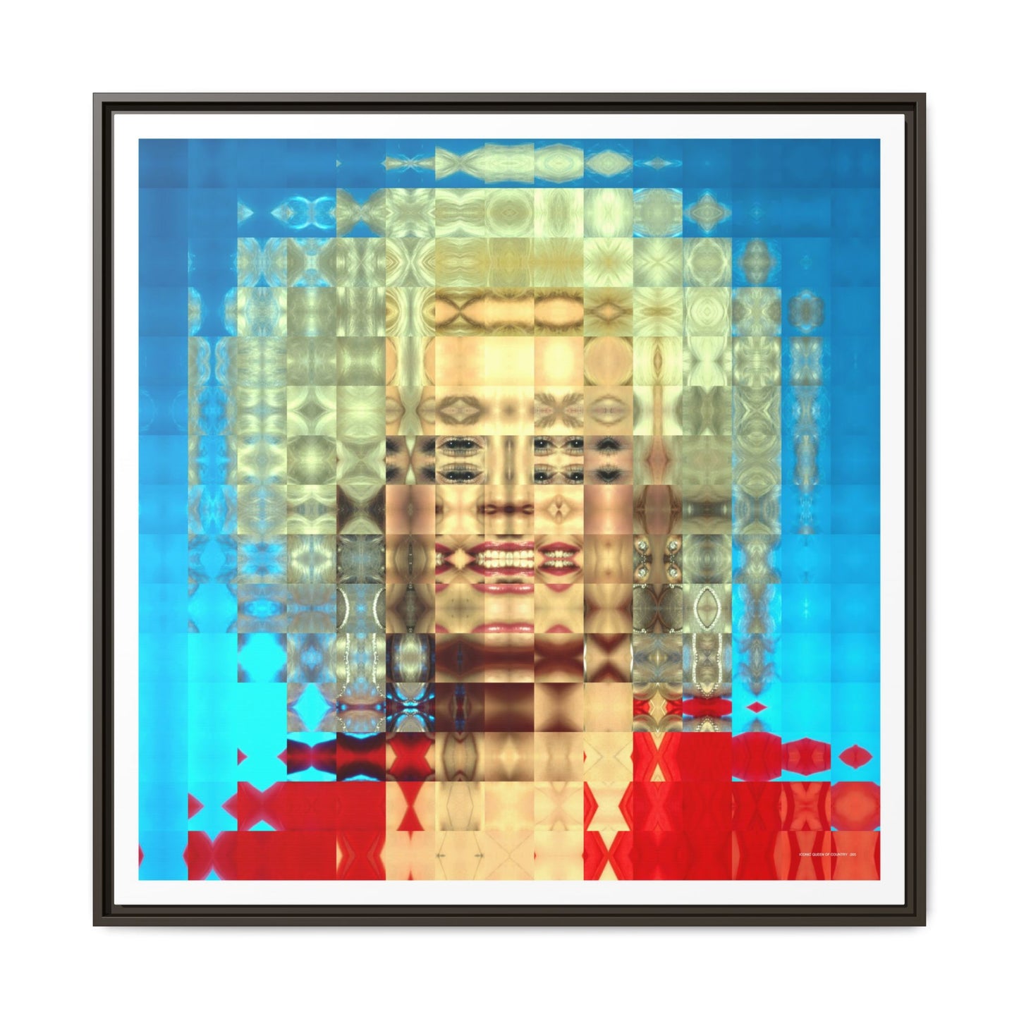 Iconic Queen of Country V, Dolly Abstract Portrait Collage Art — Matte Canvas, Framed (Multi-color options)