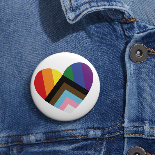 Progress Rainbow Pride Heart Pin Button