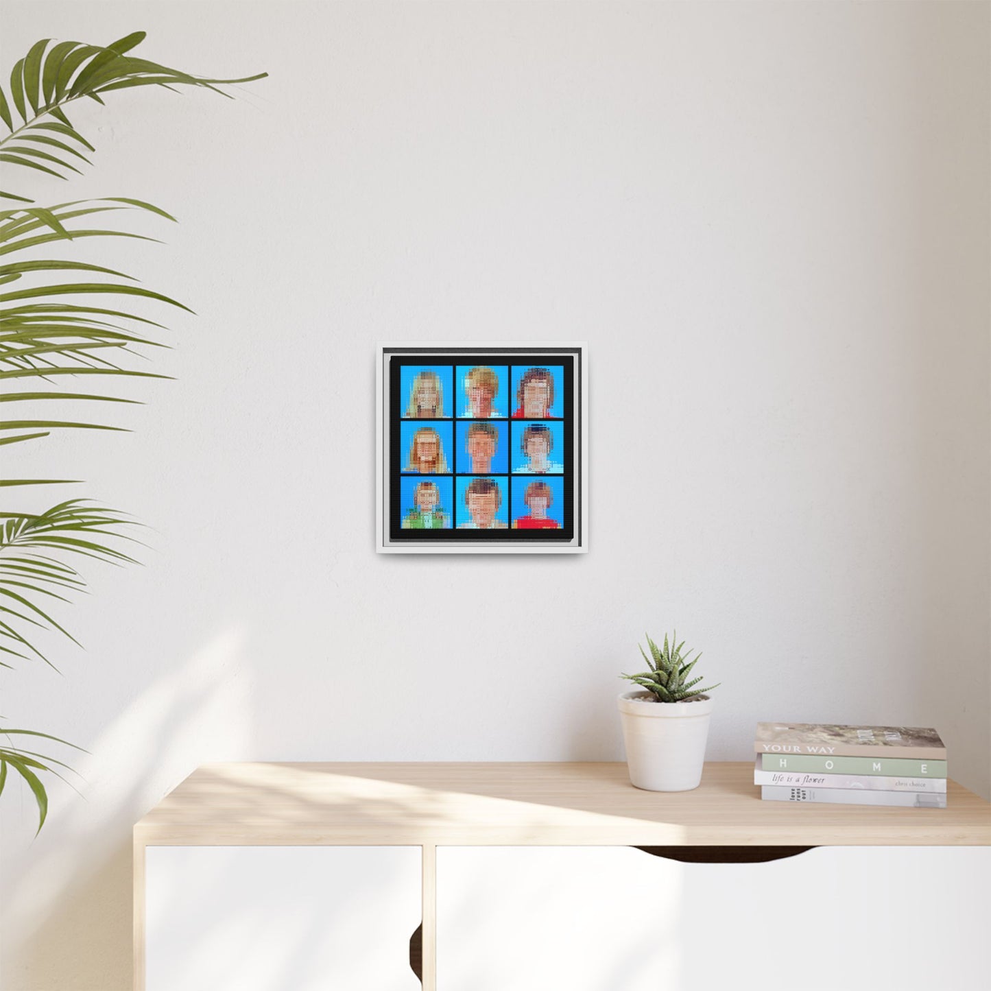 America's Iconic Mid-Century TV Family, Abstract Portrait Collage Art — Matte Canvas, Framed (Multi-color options)