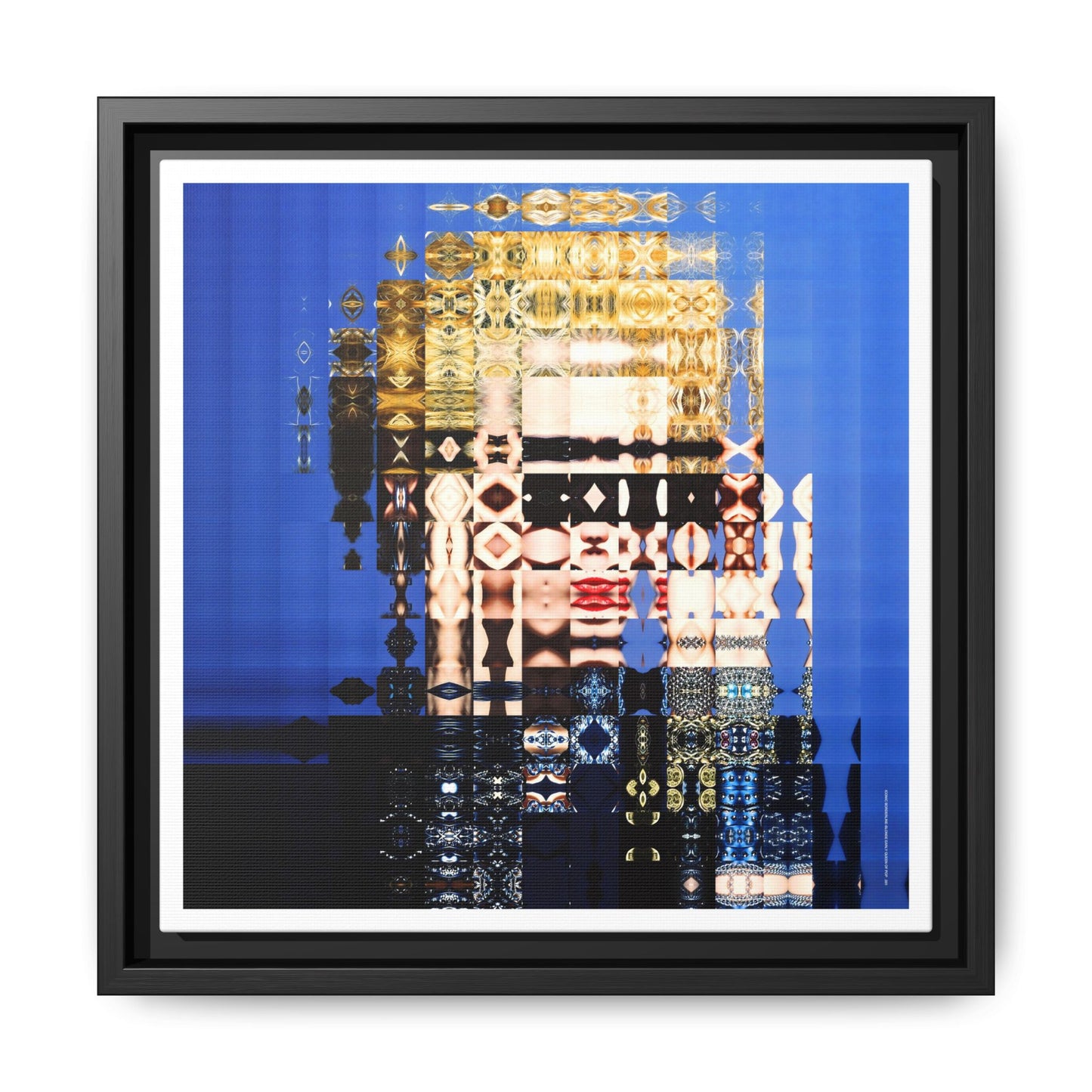 Iconic Borderline-Blonde Early Queen of Pop Abstract Portrait Collage Art — Matte Canvas, Framed (Multi-color options)