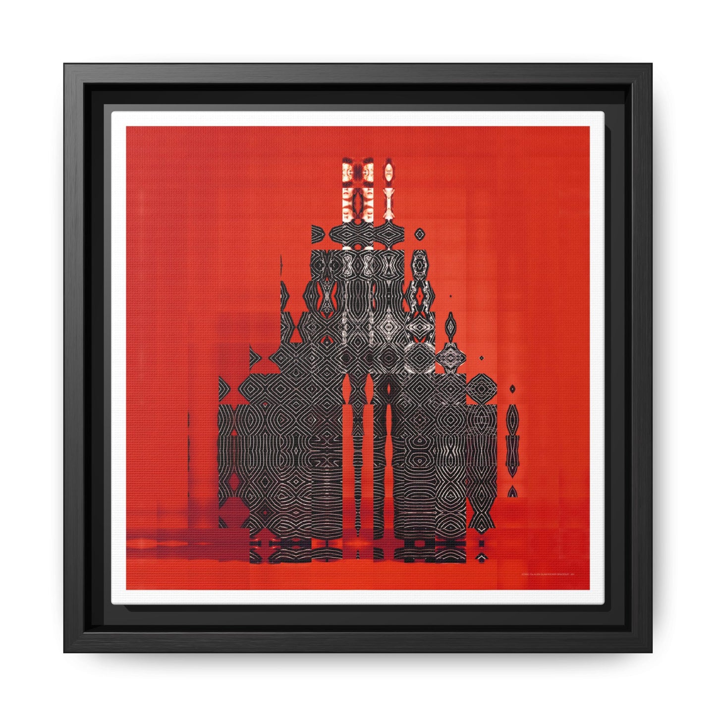 Iconic 70s Alien Glam Rocker Spacesuit Abstract Portrait Collage Art — Matte Canvas, Framed (Multi-color options)