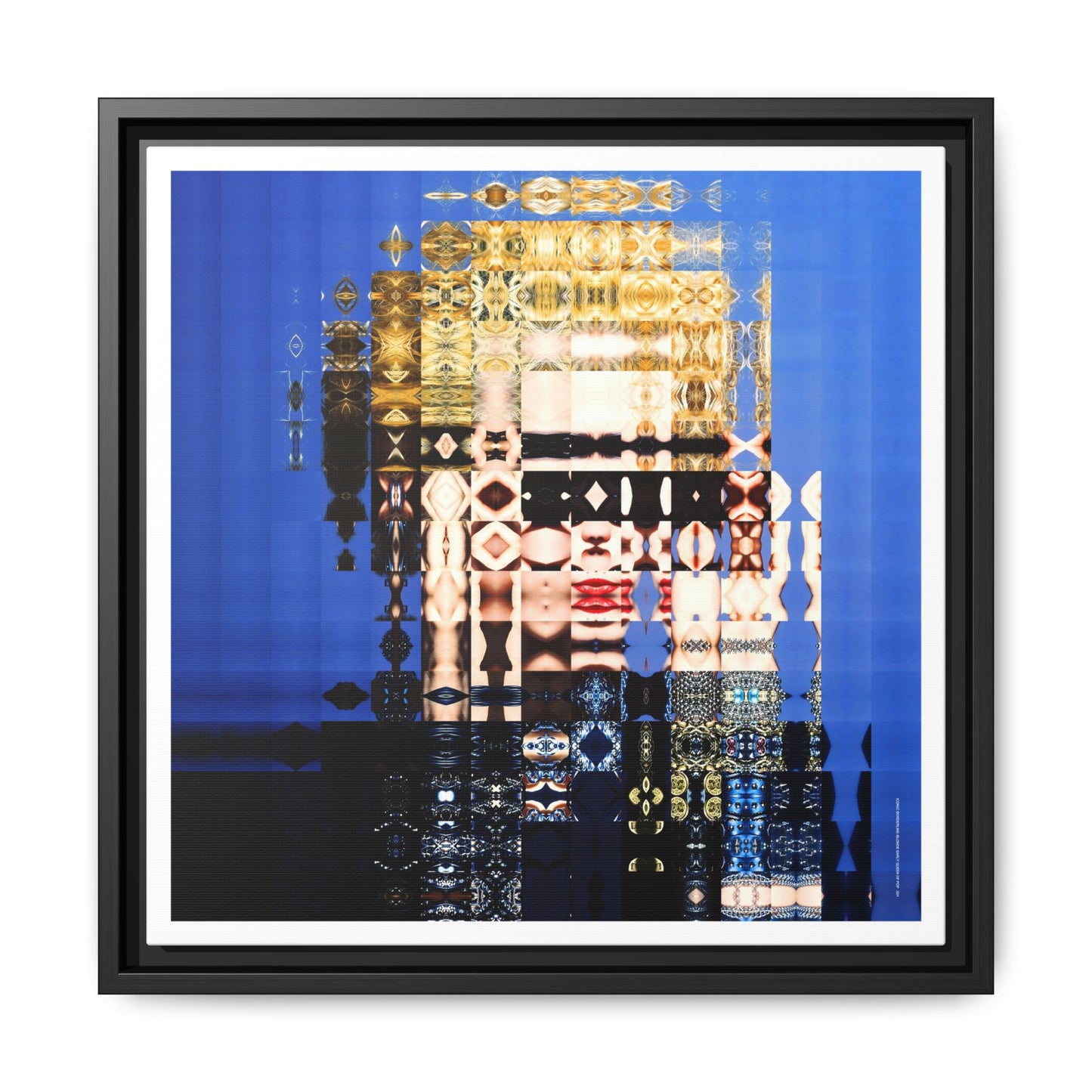 Iconic Borderline-Blonde Early Queen of Pop Abstract Portrait Collage Art — Matte Canvas, Framed (Multi-color options)