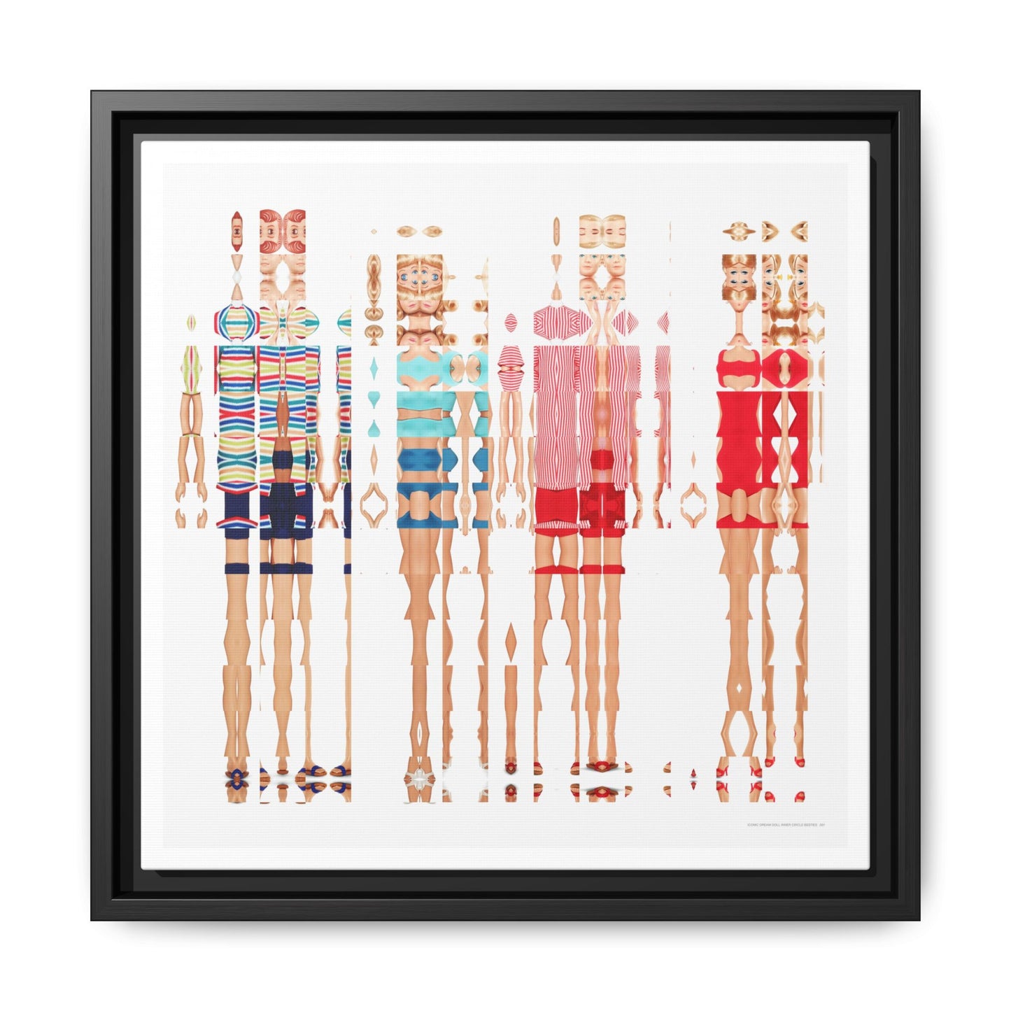 Iconic Dream Doll Inner Circle Besties Abstract Portrait Collage Art — Matte Canvas, Framed (Multi-color options)