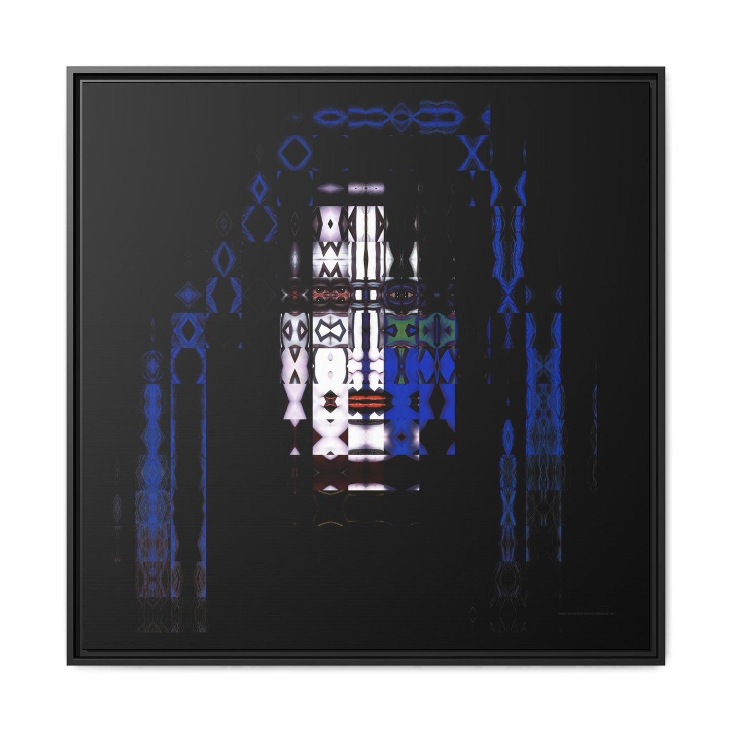 Knights In Satan's Service, SpaceAce Abstract Portrait Collage Art — Matte Canvas, Framed (Multi-color options)