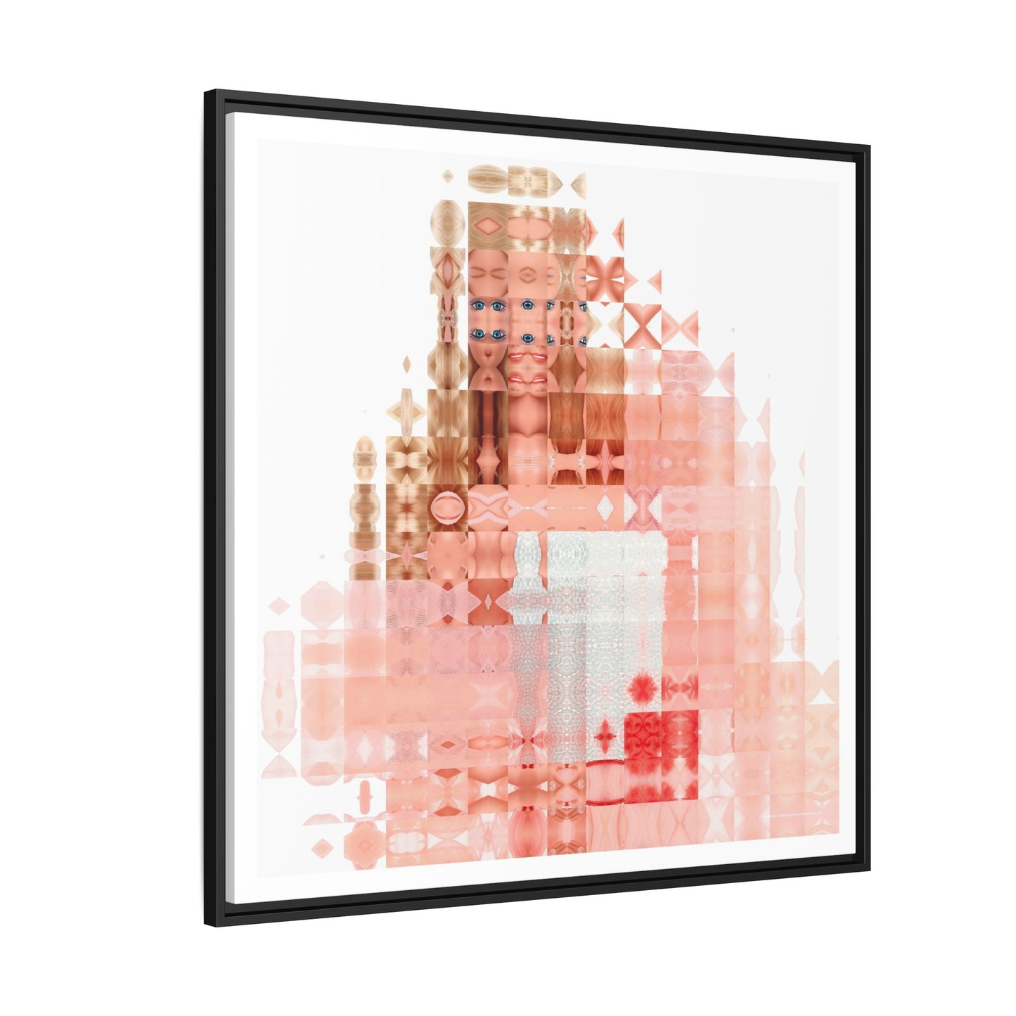Peaches-&-Cream Fantasy Dream Doll Abstract Portrait Collage Art — Matte Canvas, Framed (Multi-color options)