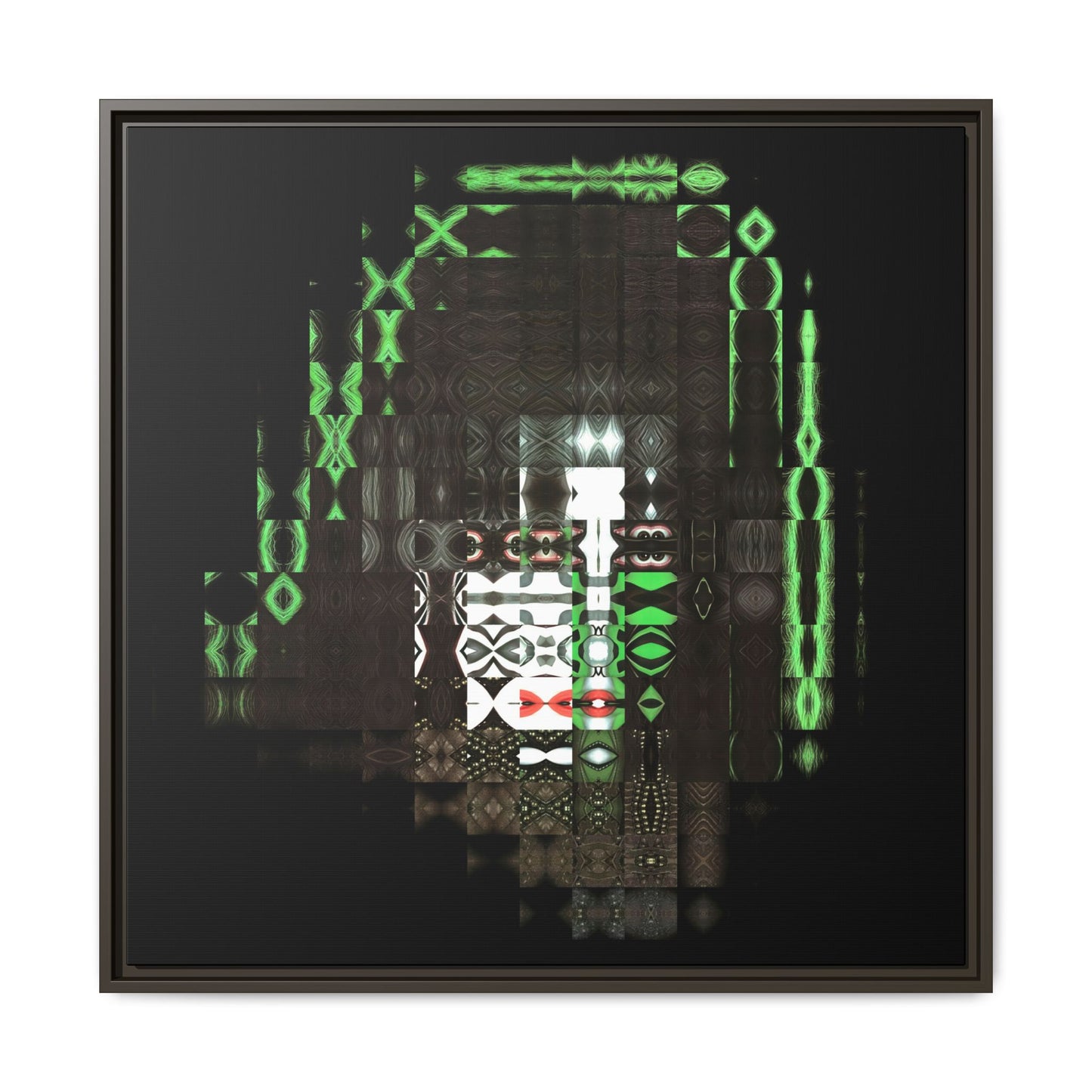 Knights In Satan's Service, Catman Abstract Portrait Collage Art — Matte Canvas, Framed (Multi-color options)