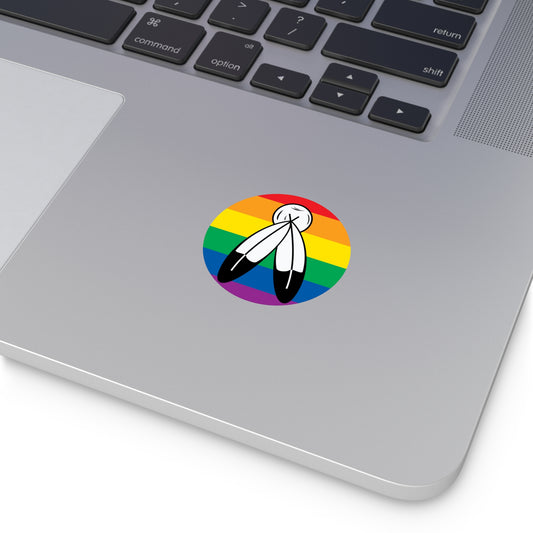 Two-Spirit Rainbow Pride Flag Vinyl Stickers