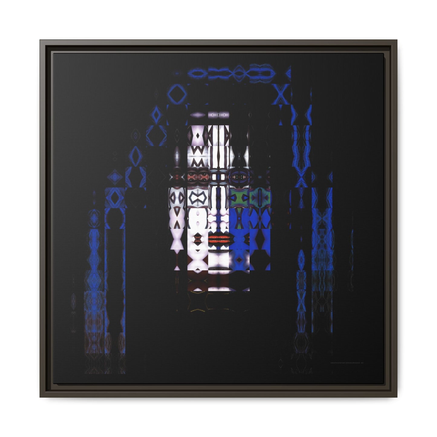 Knights In Satan's Service, SpaceAce Abstract Portrait Collage Art — Matte Canvas, Framed (Multi-color options)