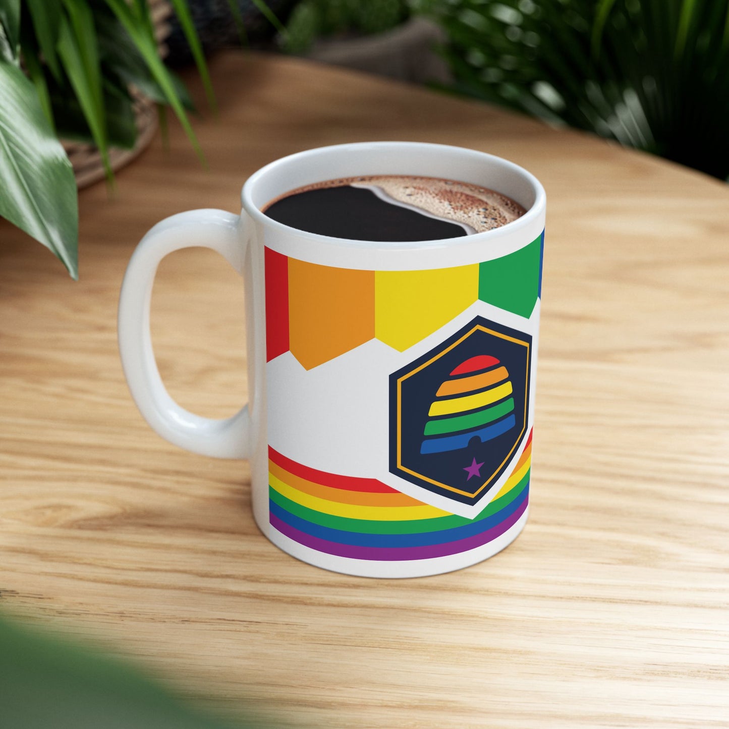 Utah Rainbow Pride Flag "UNITED" Ceramic Mug