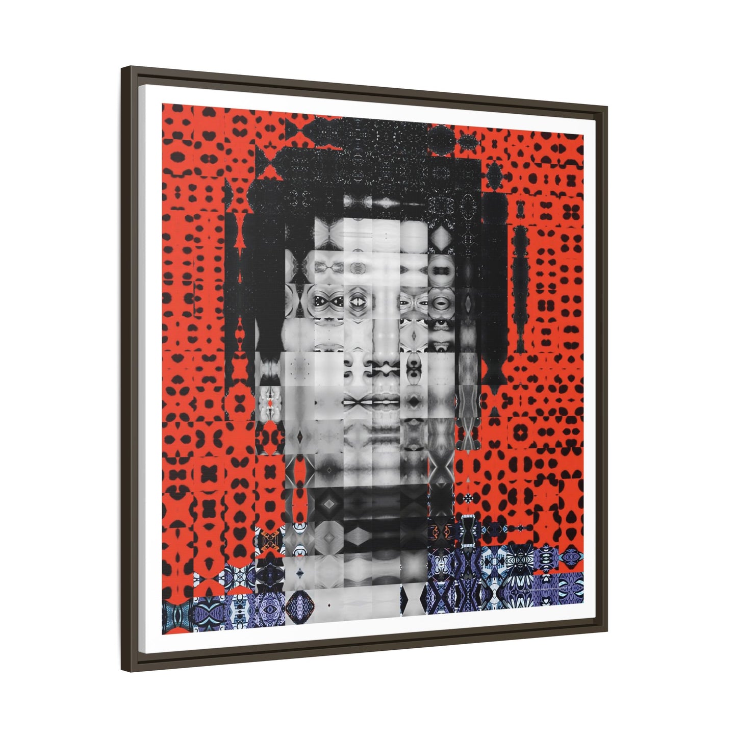 Iconic Foundational Feminist icon Audre Lorde Abstract Portrait Collage Art — Matte Canvas, Framed (Multi-color options)