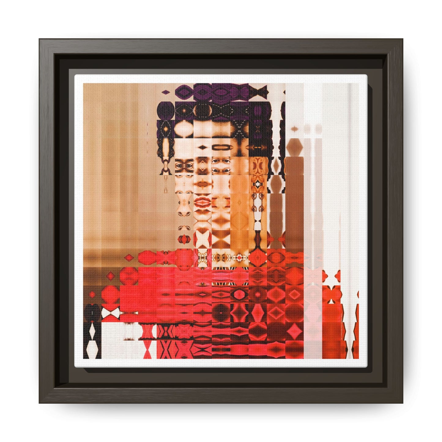 Iconic Feminist Artist Frida Kahlo 2 Abstract Portrait Collage Art — Matte Canvas, Framed (Multi-color options)
