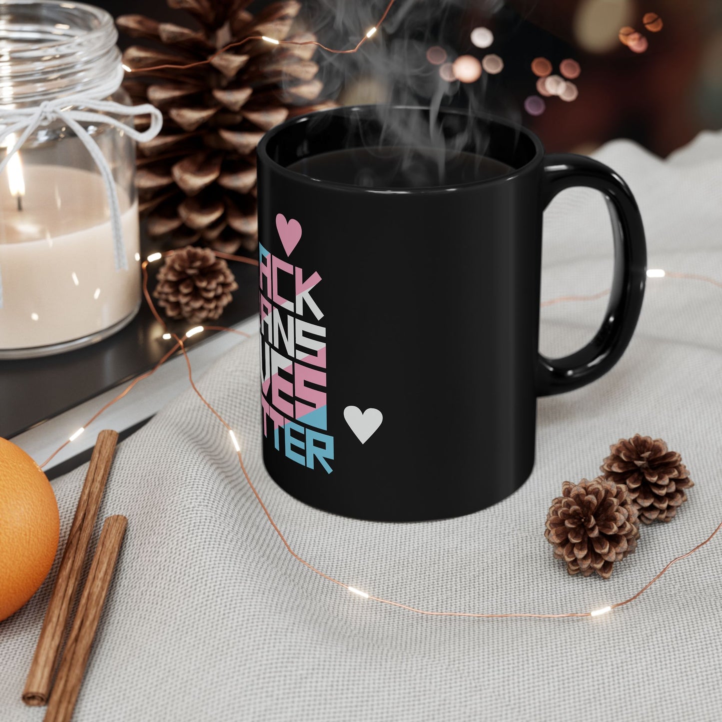 BLACK TRANS LIVES MATTER Black Ceramic Mug (11oz, 15oz)