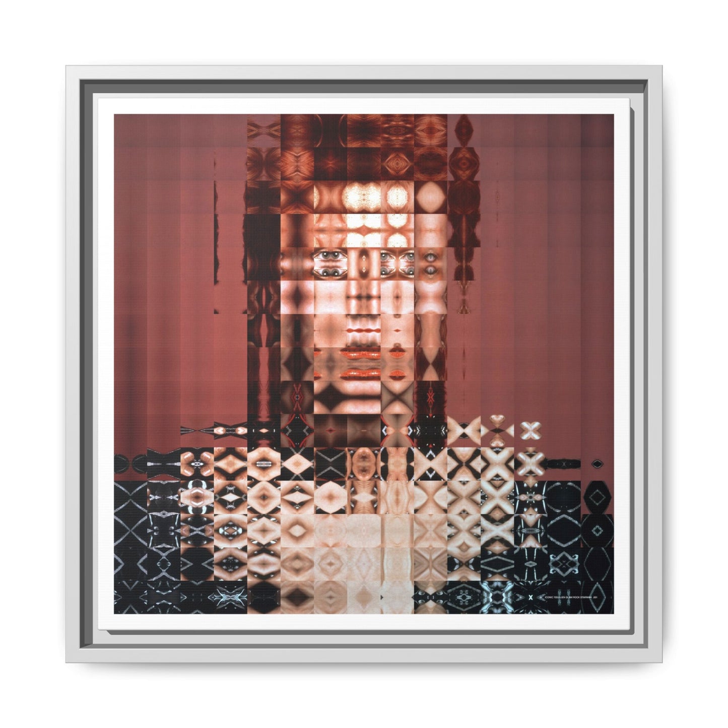 Iconic 70s Alien Glam Rock Starman Abstract Portrait Collage Art — Matte Canvas, Framed (Multi-color options)