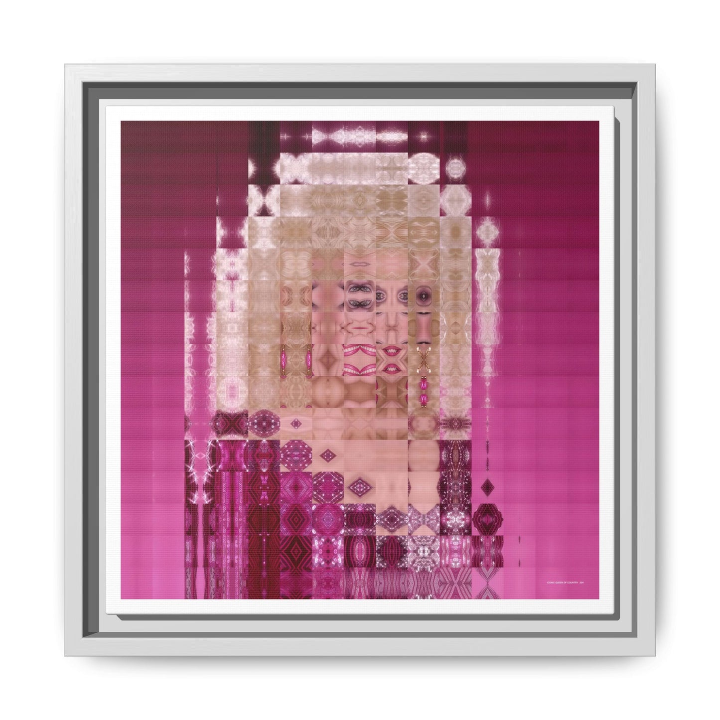 Iconic Queen of Country IV, Dolly Abstract Portrait Collage Art — Matte Canvas, Framed (Multi-color options)