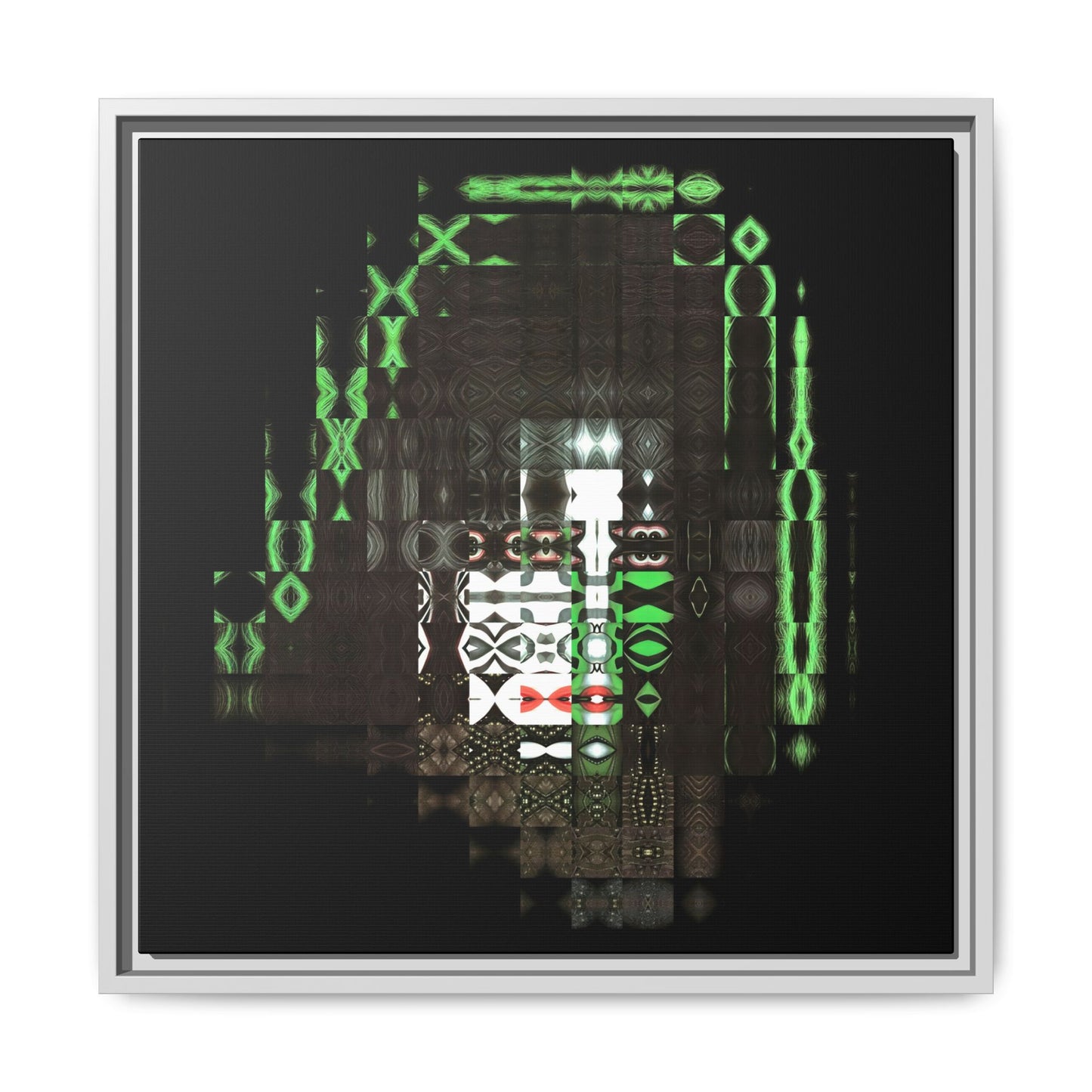 Knights In Satan's Service, Catman Abstract Portrait Collage Art — Matte Canvas, Framed (Multi-color options)