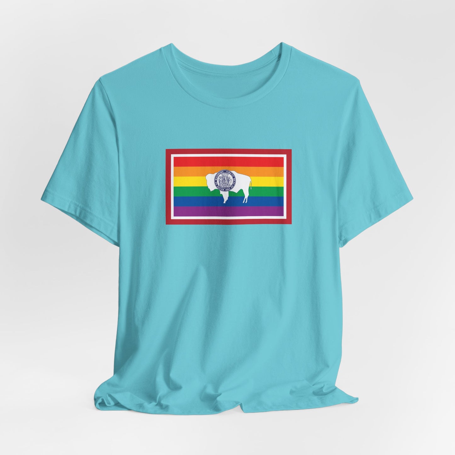 Wyoming Rainbow Pride Flag T-shirt, Several Color Options