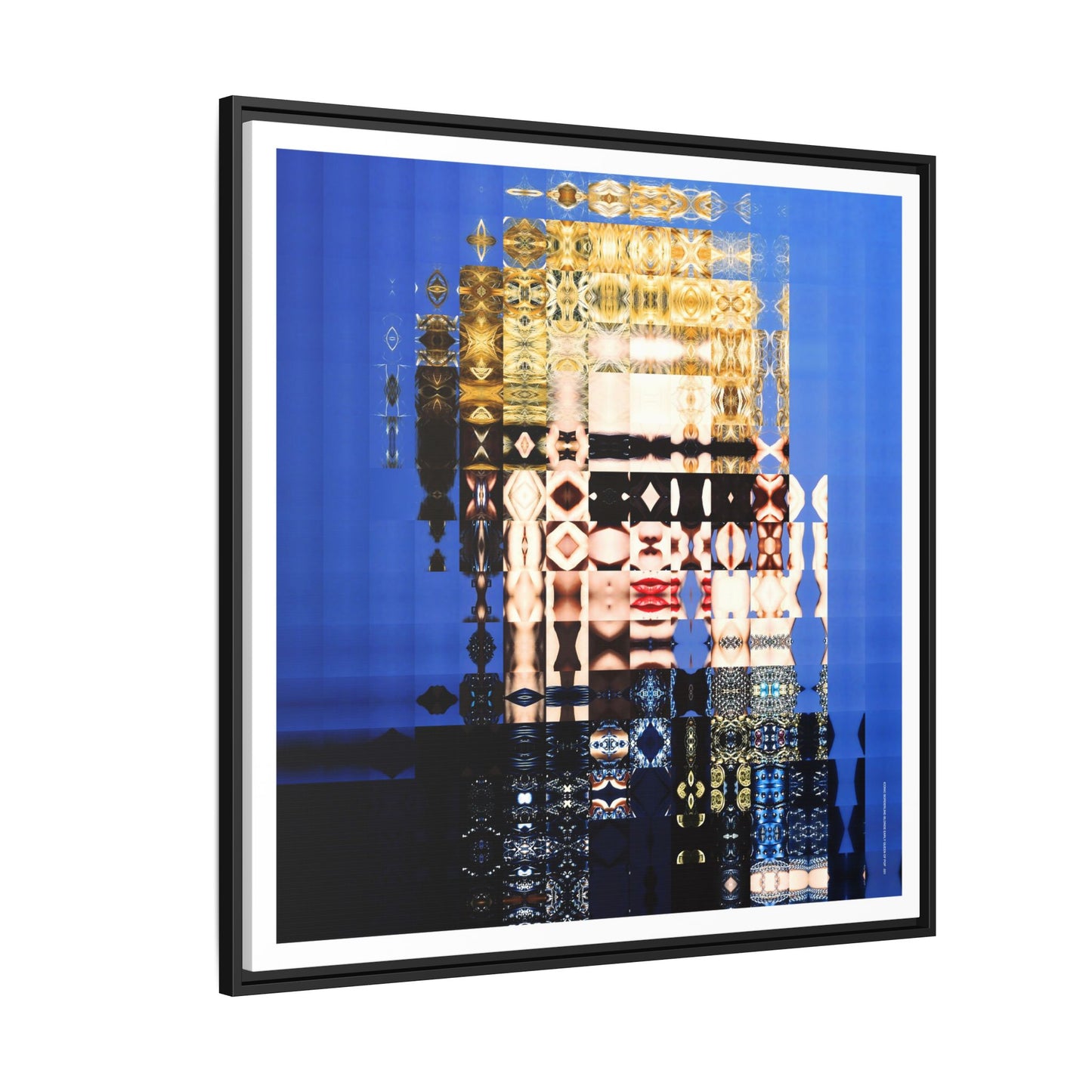 Iconic Borderline-Blonde Early Queen of Pop Abstract Portrait Collage Art — Matte Canvas, Framed (Multi-color options)
