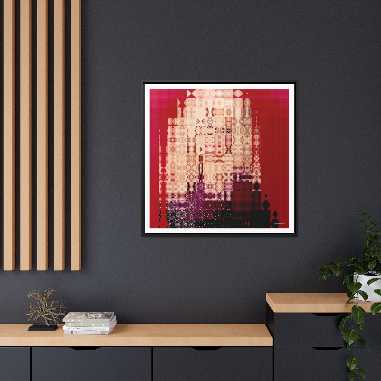 Iconic Queen of Country III, Dolly Abstract Portrait Collage Art — Matte Canvas, Framed (Multi-color options)
