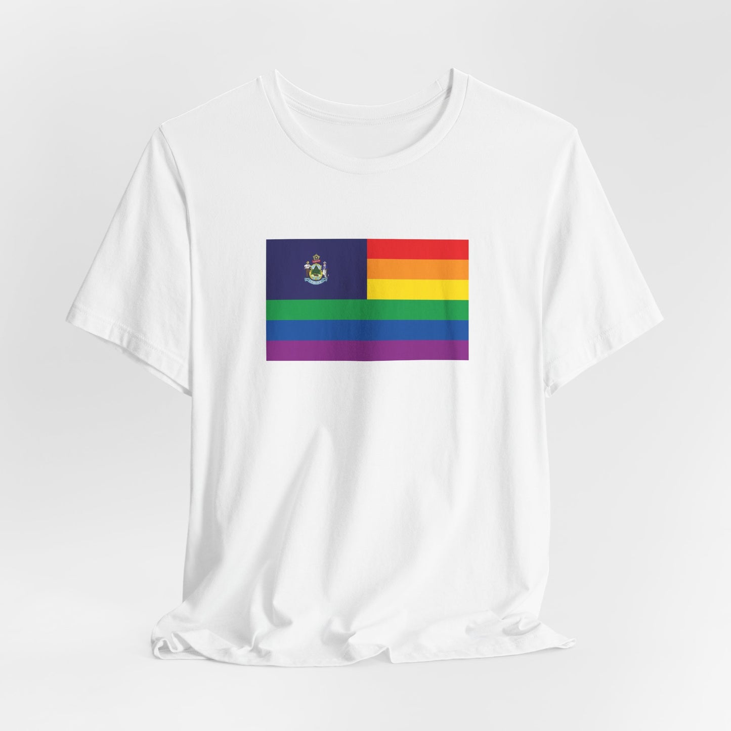 Maine Rainbow Pride Flag T-shirt, Several Color Options
