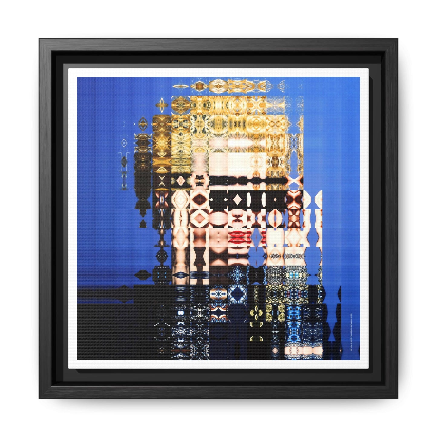 Iconic Borderline-Blonde Early Queen of Pop Abstract Portrait Collage Art — Matte Canvas, Framed (Multi-color options)