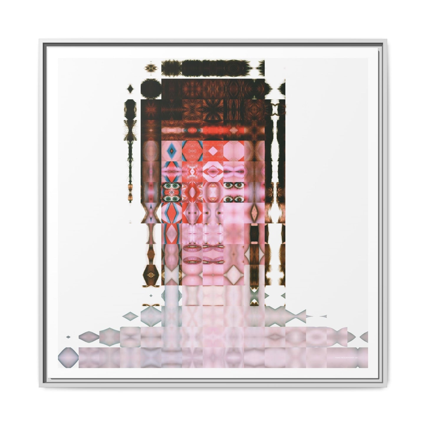 Iconic 70s Glam Rocker Abstract Portrait Collage Art — Matte Canvas, Framed (Multi-color options)