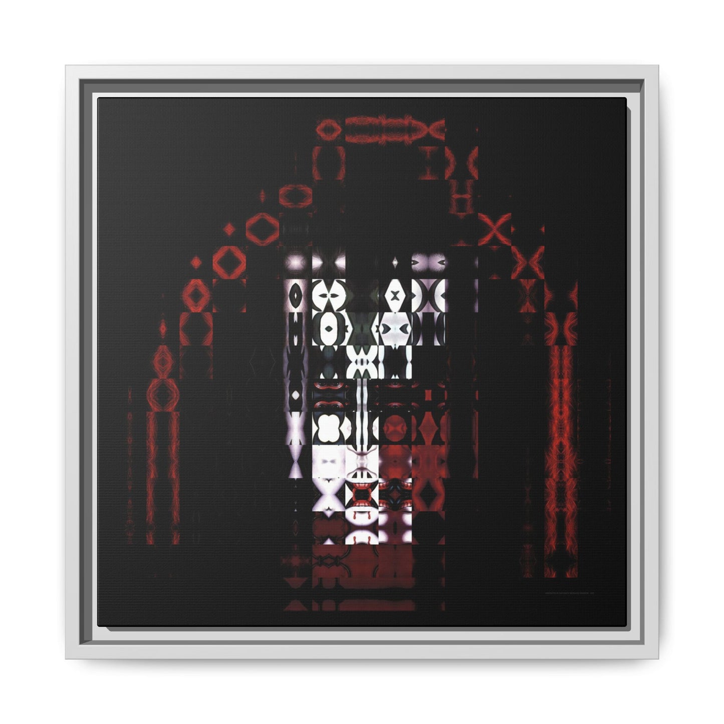 Knights In Satan's Service, Demon Abstract Portrait Collage Art — Matte Canvas, Framed (Multi-color options)
