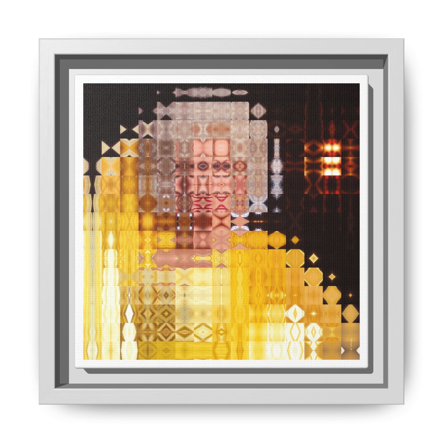 Disco Dolly Abstract Portrait Collage Art — Matte Canvas, Framed (Multi-color options)