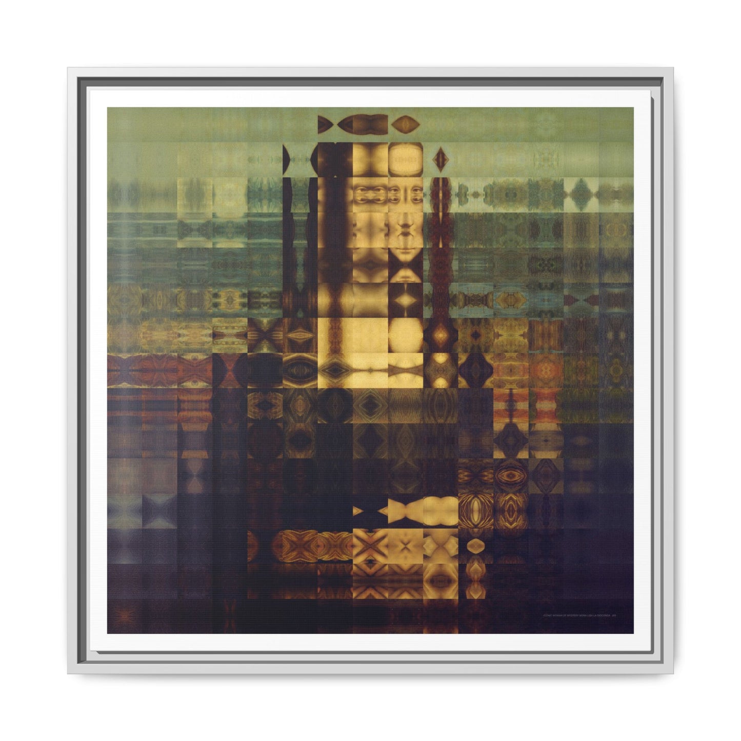 La Gioconda / Mona Lisa Abstract Portrait Collage Art — Matte Canvas, Framed (Multi-color options)