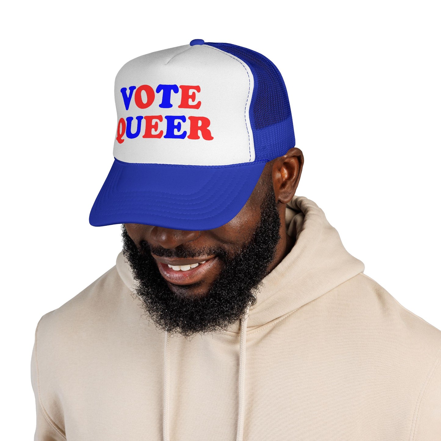 VOTE QUEER Trucker Cap — Queer Visibility & Voter Action Statement Hat