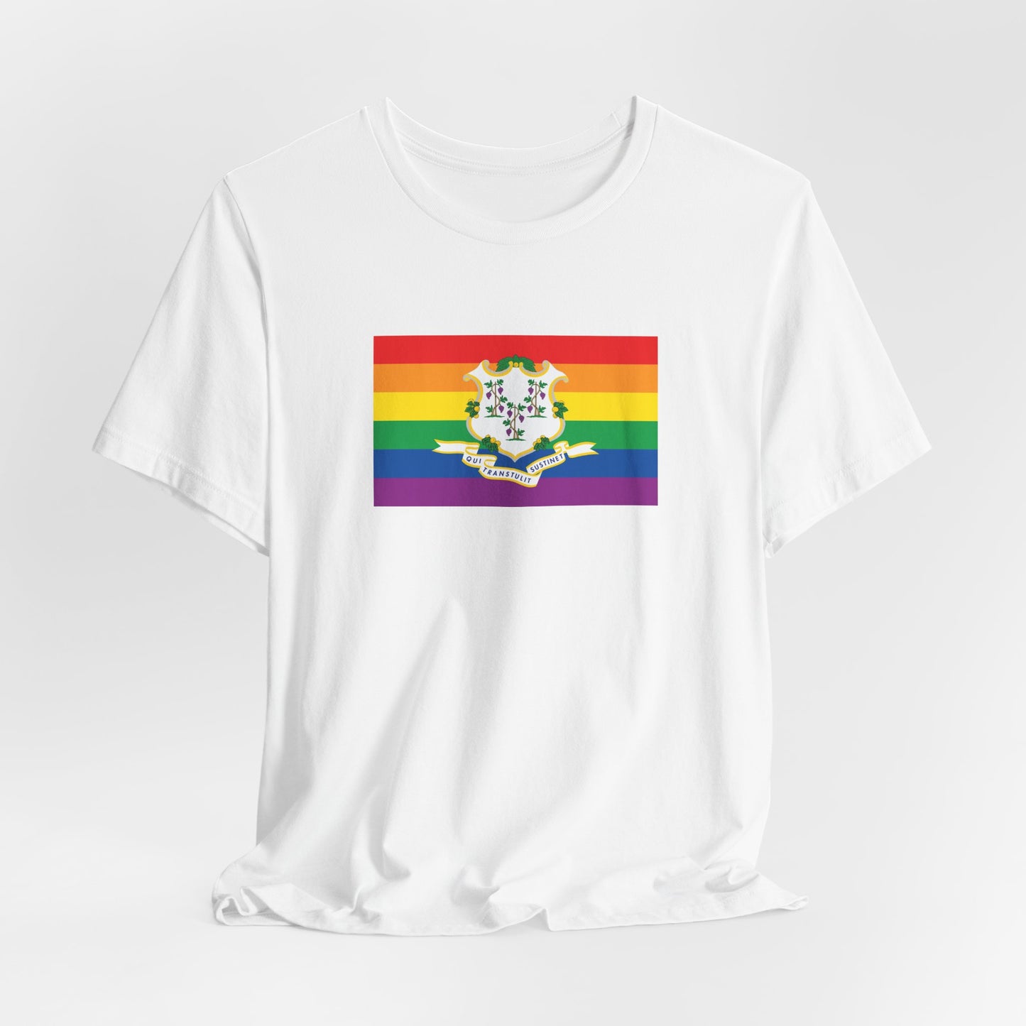 Connecticut Rainbow Pride Flag T-shirt, Several Color Options