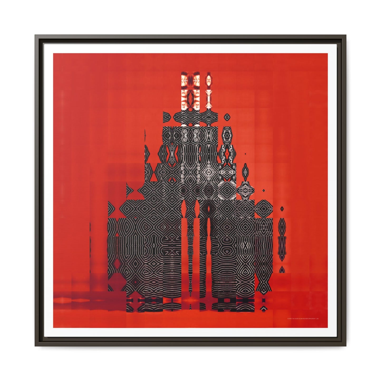 Iconic 70s Alien Glam Rocker Spacesuit Abstract Portrait Collage Art — Matte Canvas, Framed (Multi-color options)