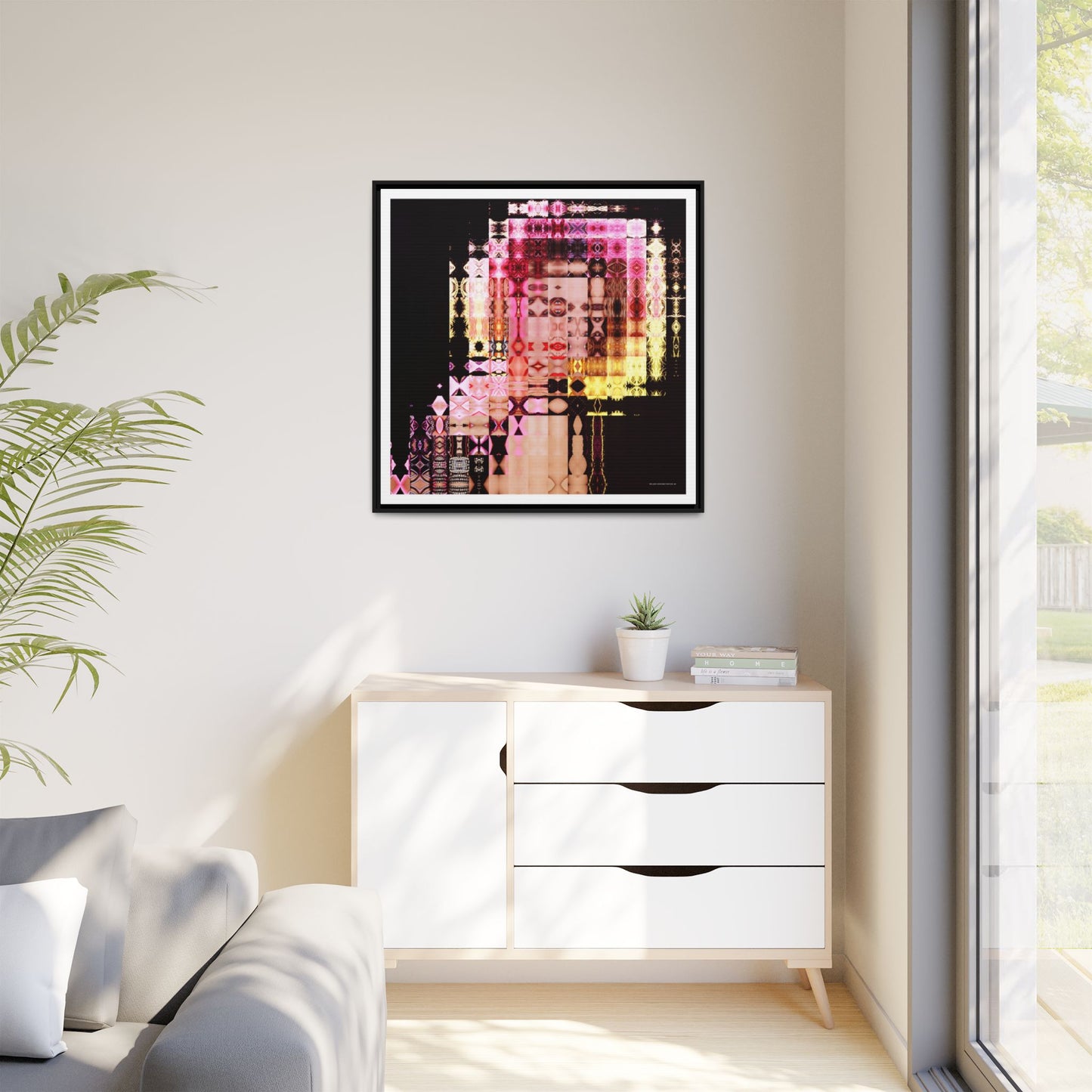 The Lucky-Star Early Pop Icon Abstract Portrait Collage Art — Matte Canvas, Framed (Multi-color options)