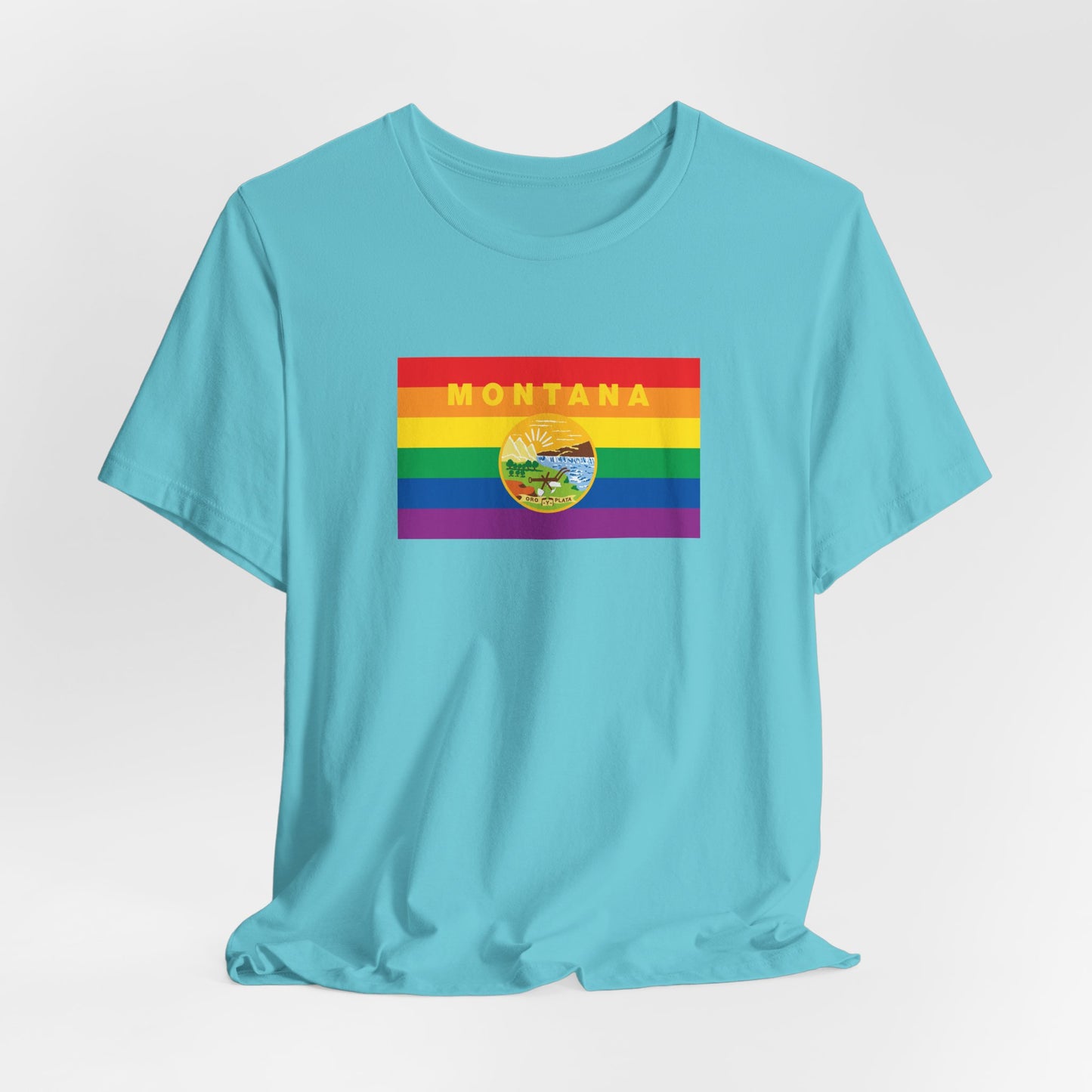 Montana Rainbow Pride Flag T-shirt, Several Color Options