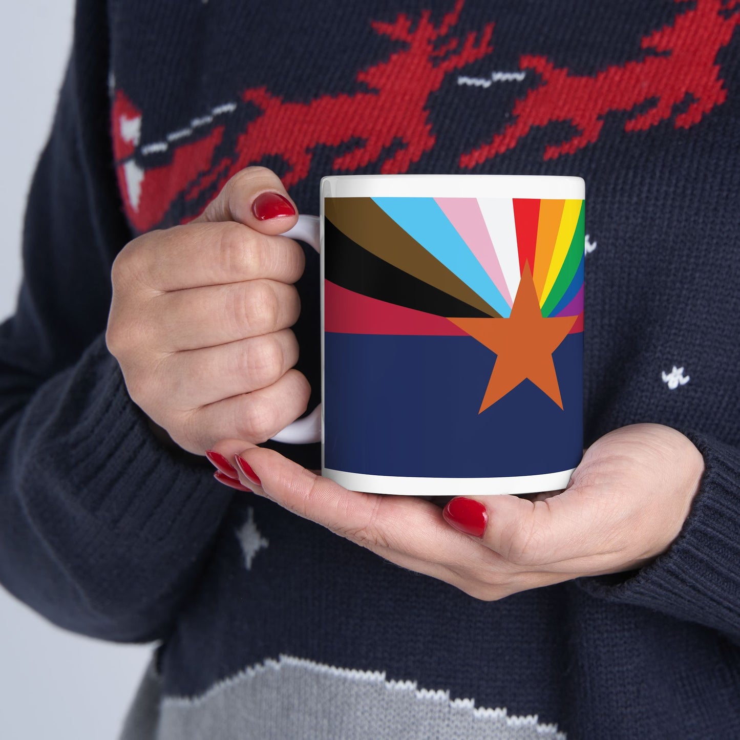 Arizona Rainbow Pride Flag "UNITED" Ceramic Mug