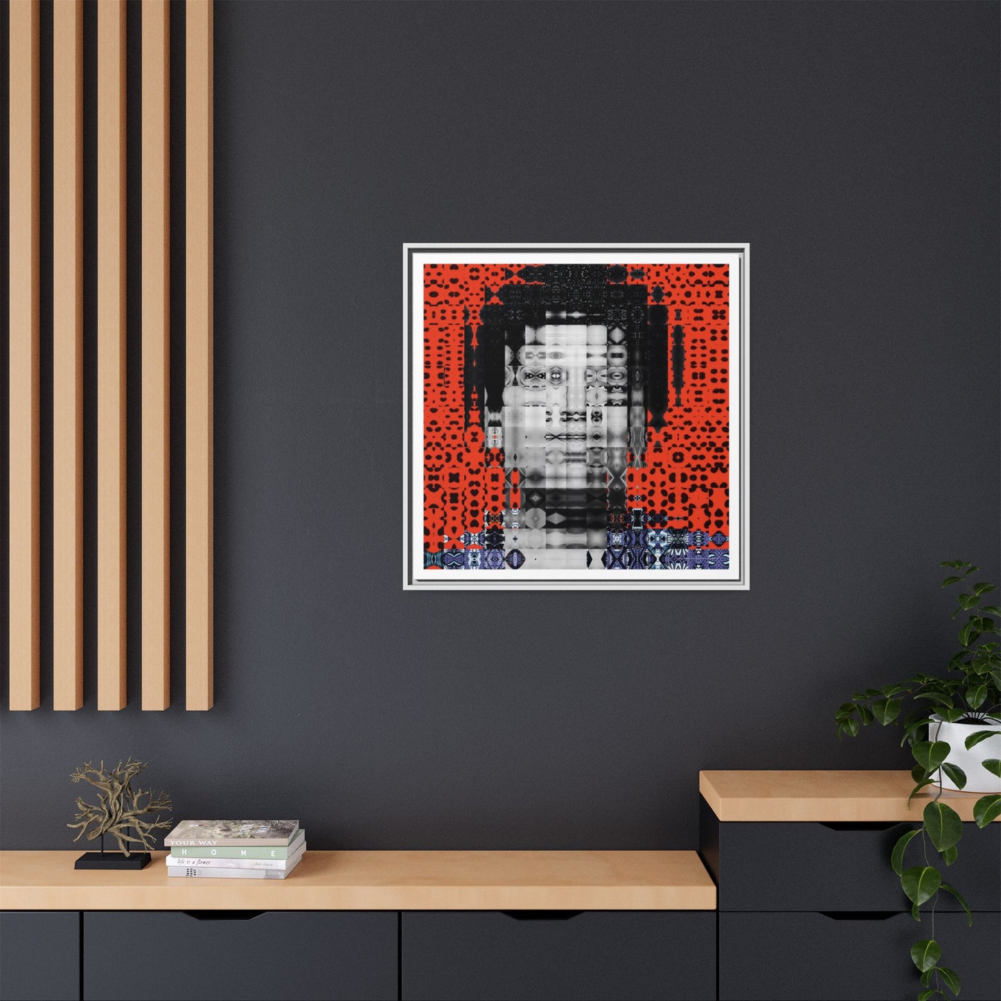 Iconic Foundational Feminist icon Audre Lorde Abstract Portrait Collage Art — Matte Canvas, Framed (Multi-color options)