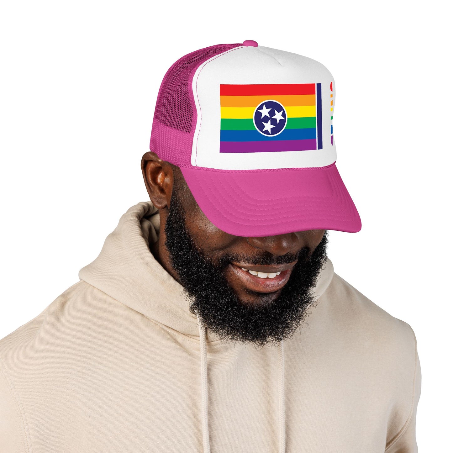 Tennessee Rainbow Pride Flag "UNITED" Printed Foam Trucker Hat, Several Color Options