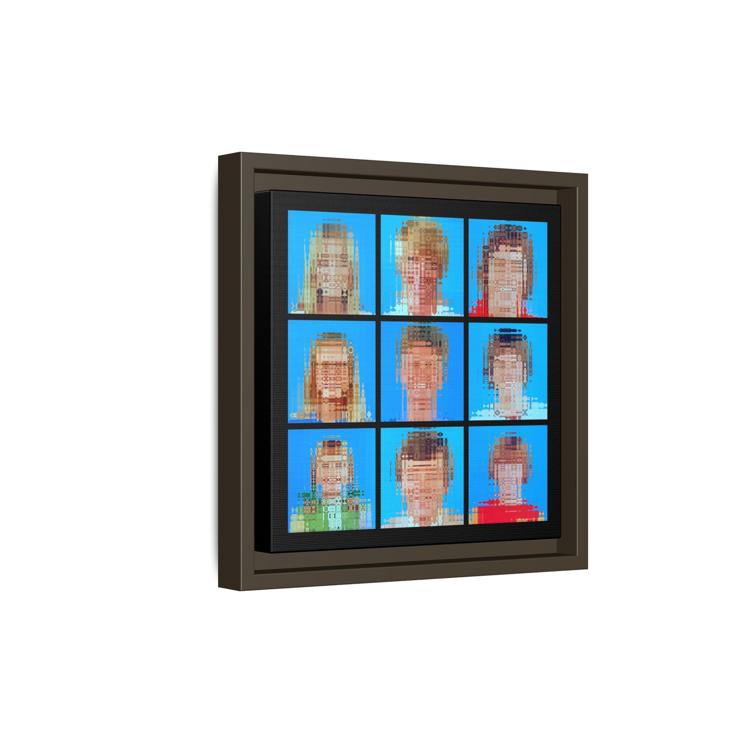 America's Iconic Mid-Century TV Family, Abstract Portrait Collage Art — Matte Canvas, Framed (Multi-color options)