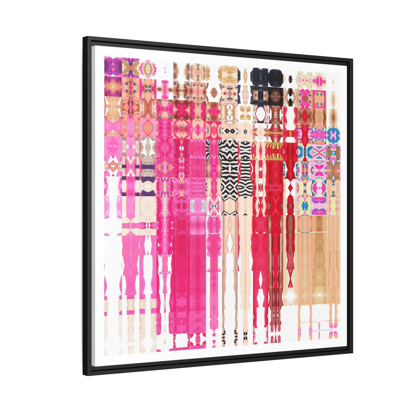 Iconic Dream Doll Fashion Fantasies Abstract Portrait Collage Art — Matte Canvas, Framed (Multi-color options)