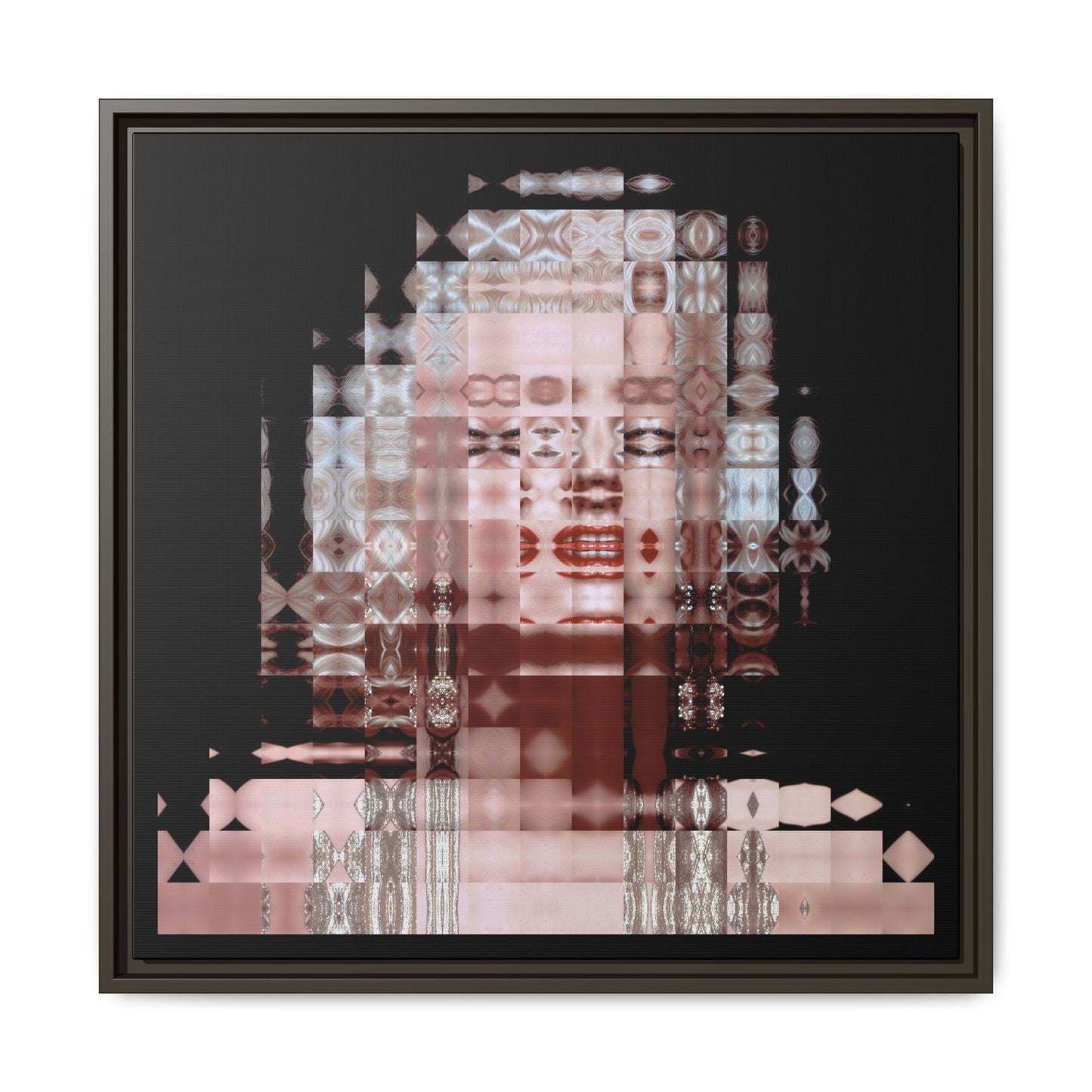 Iconic Movie Star Marilyn Monroe Abstract Portrait Collage Art — Matte Canvas, Framed (Multi-color options)