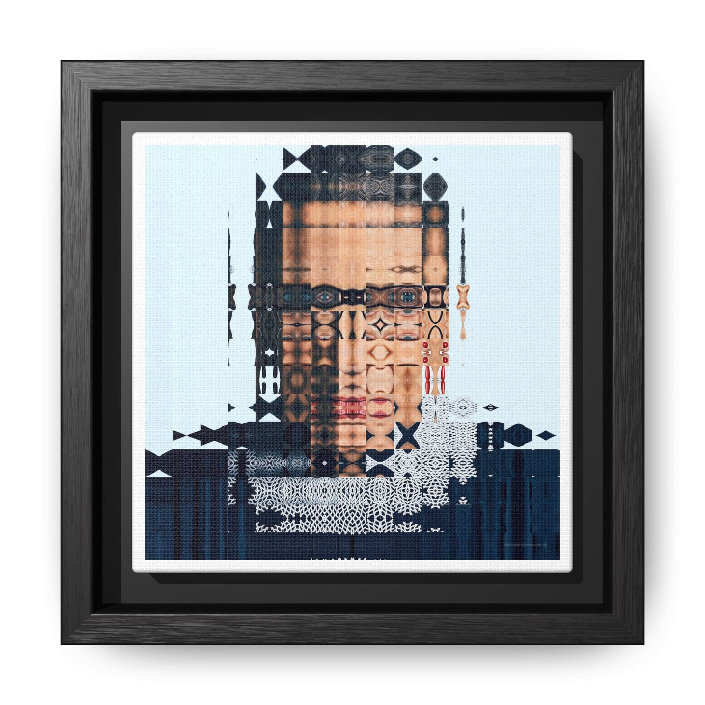 Iconic Feminist, The Notorious RBG, Ruth Bader Ginsburg Abstract Portrait Collage Art — Matte Canvas, Framed (Multi-color options)