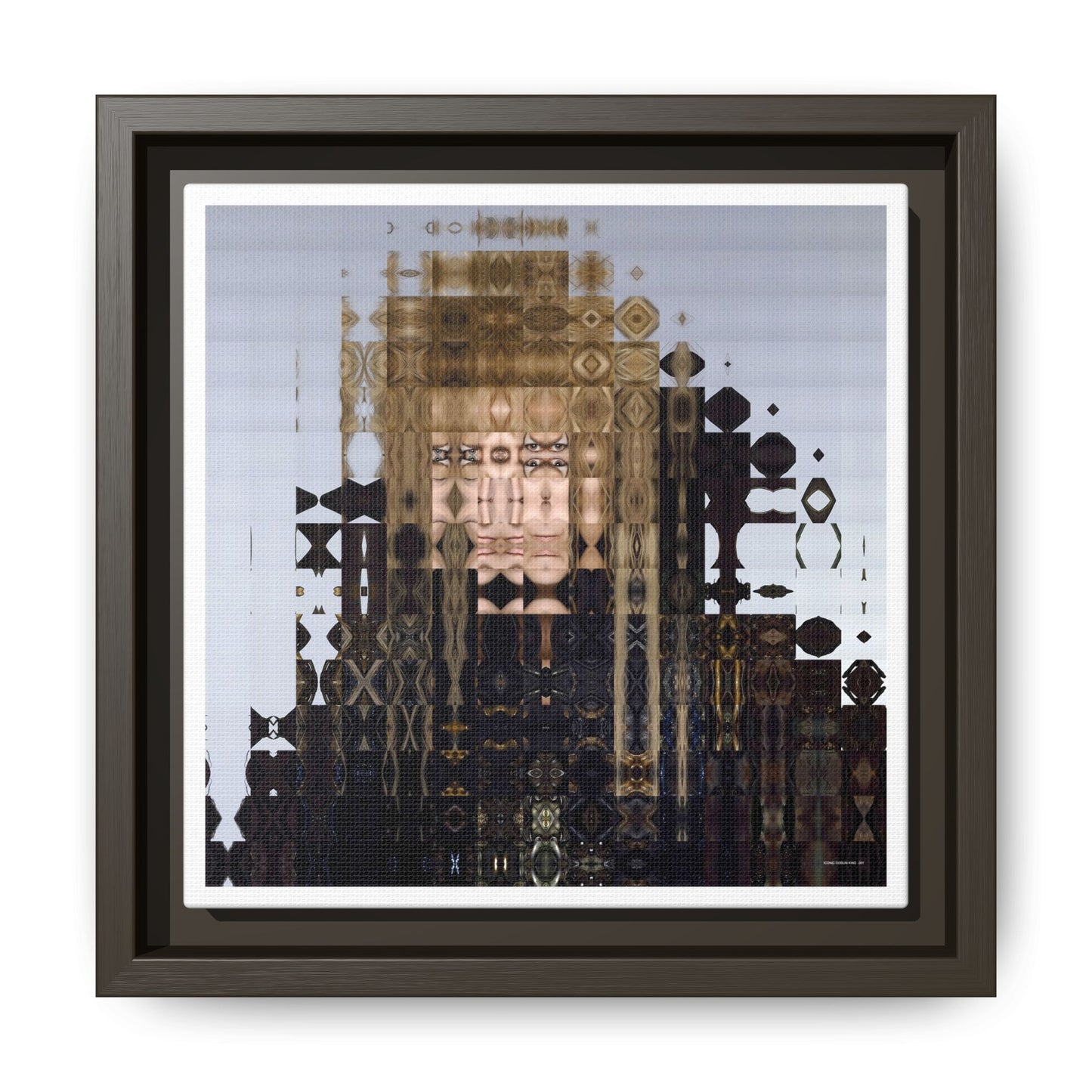 Iconic Goblin King Abstract Portrait Collage Art — Matte Canvas, Framed (Multi-color options)