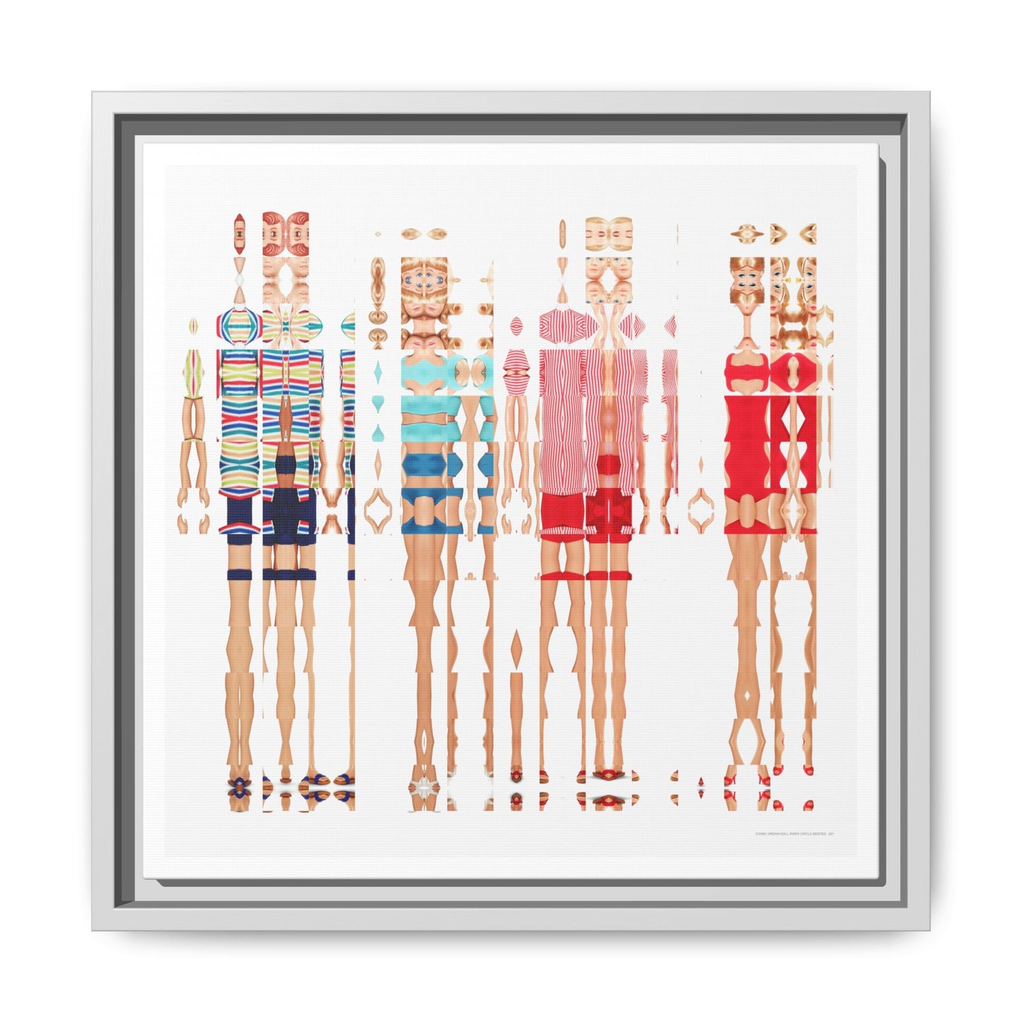 Iconic Dream Doll Inner Circle Besties Abstract Portrait Collage Art — Matte Canvas, Framed (Multi-color options)
