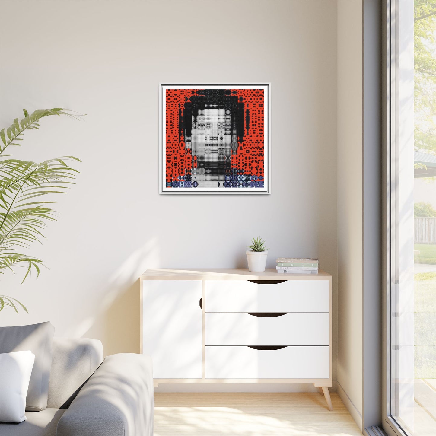 Iconic Foundational Feminist icon Audre Lorde Abstract Portrait Collage Art — Matte Canvas, Framed (Multi-color options)