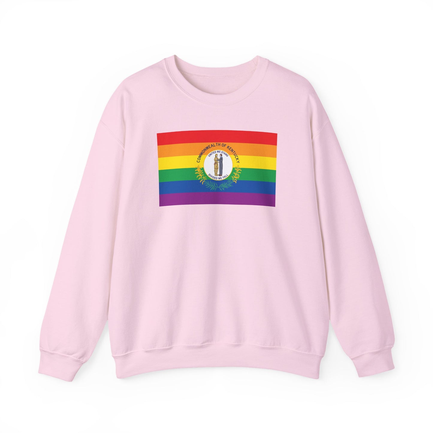Kentucky Rainbow Pride Flag Unisex Crewneck Sweatshirt—White, Black or Light Pink
