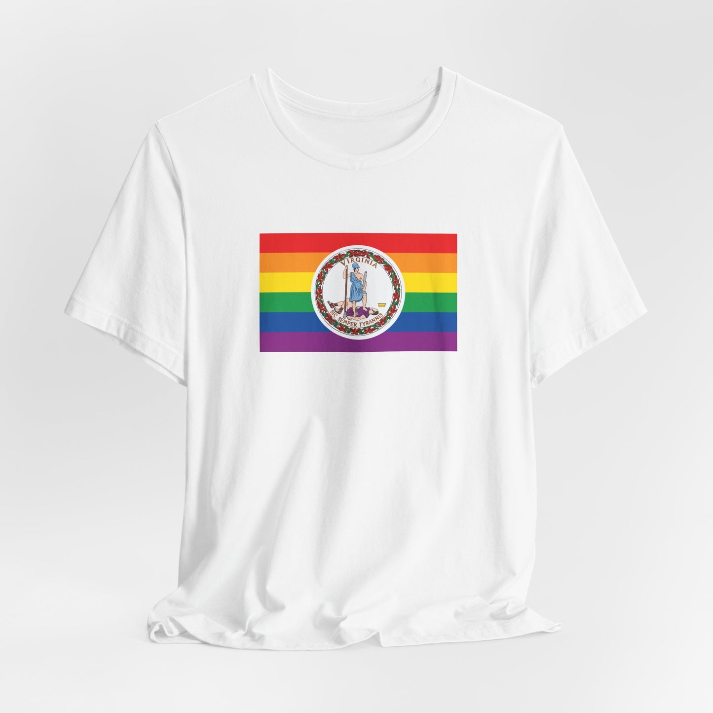 Virginia Rainbow Pride Flag T-shirt, Several Color Options